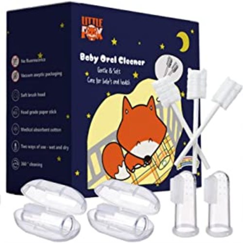 Amazon.com: [60 Pcs] Little Fox Baby Oral Cleaner +2 Pcs Finger Toothbrush with Cases, Baby Tongue Cleaner, Newborn Toothbrush, Disposable Tongue and Gum Cleaner, Infant Oral Care and Cleaning for 0-36 Month Baby : Health & Household