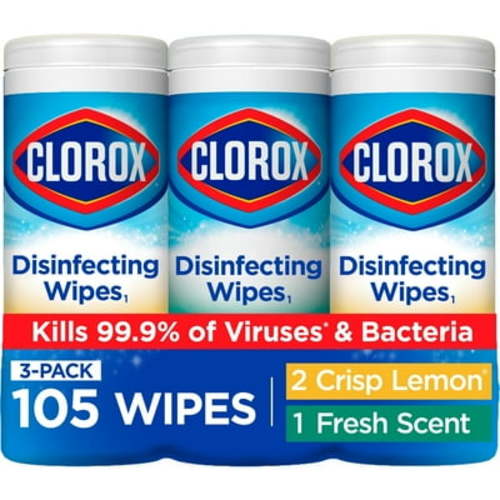 Clorox Disinfecting Wipes, 105 Count, Bleach Free, 3 Pack - 35 Each
