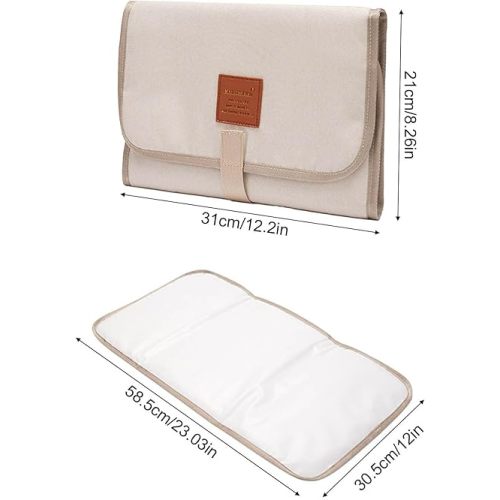Folding Changing Pad | Foldable Comfortable Diaper Pad Waterproof,Diaper Mat with Stickers for Trips Travel Tours Littryee - White