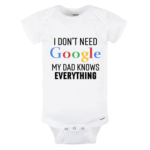 Custom Onesie Baby Bodysuit I Don't Need Google My Parents Know Everything, Funny Baby Shower Christmas Gift Newborn Unisex
