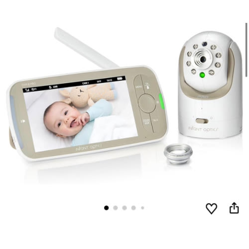 Infant Optics DXR-8 PRO Video Baby Monitor, 720P HD Resolution 5" Display, Patented A.N.R. (Active Noise Reduction), No WiFi, Pan Tilt Zoom, and Interchangeable Lenses