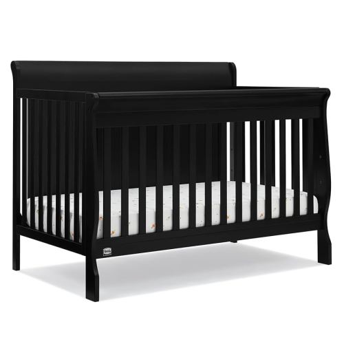 Delta Children Simmons Kids Carter 6-in-1 Convertible Crib - Greenguard Gold Certified, Black Ebony