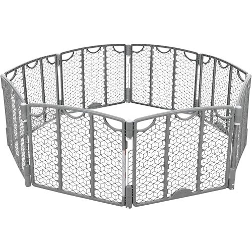 Evenflo Versatile Play Space Adjustable Play Area, Plastic, 8-Panel (Cool Gray)