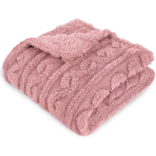 Baby Blanket for Girls Toddlers 3D Fleece Fluffy Fuzzy Blanket for Baby, Soft Warm Cozy Fleece Blanket, Infant or Newborn Receiving Blanket (30x40inch, Coral Pink)