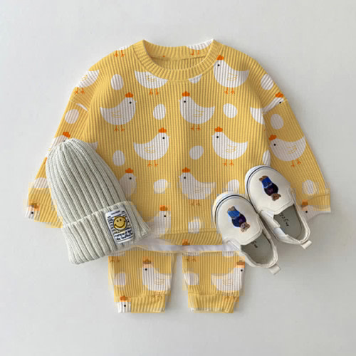 Baby Toddler Chick Egg Waffle 2-piece Set