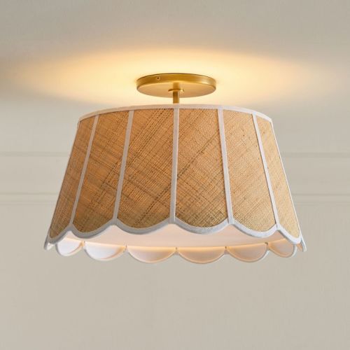 Frankie Woven Grass Cloth Flushmount (19")
