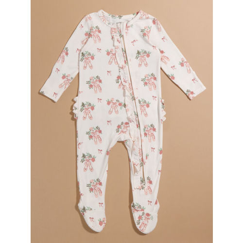 Ballet Shoes Footie in Pink | Tullabee