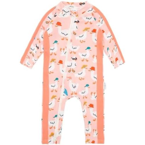 babygoal Baby Toddler One Piece UPF 50+ Rash Guard Swimsuit, Long Sleeve Zipper Infant Full Body Boy & Girl Bathing Suit