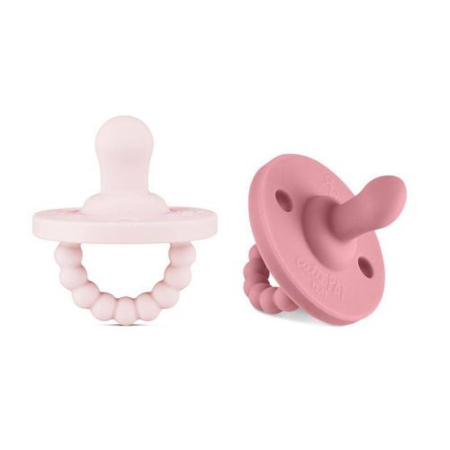 Ryan & Rose Flat Pacifier - Gray And White - 2pk