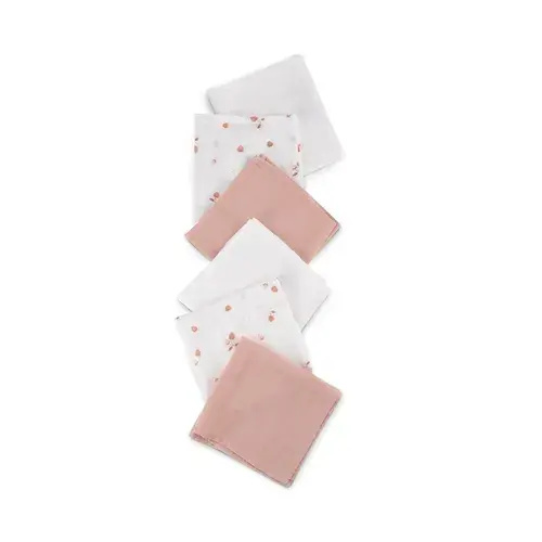Little Bamboo 6 Pack Washer Muslin Dusty Rose | Baby Bunting AU