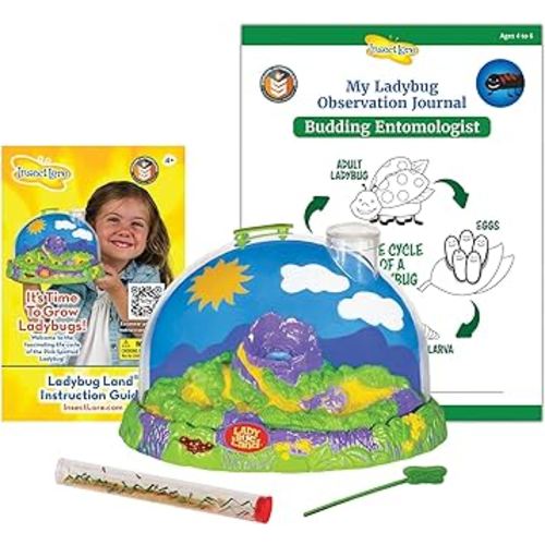 Amazon.com: Insect Lore Live Ladybug Growing Kit | Ladybug Land Habitat | 10-15 Live Pink Spotted Ladybug Larvae Included : Toys & Games