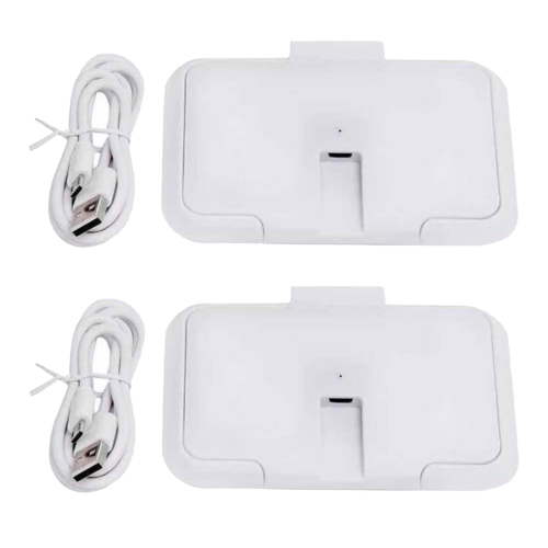 GJX 2Pcs Wipe Warmer,Instant Heating Technology Baby Wipes,Airtight Moisture Lock Baby Wipe Warmer,White