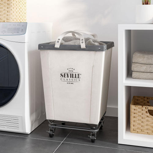 Seville Classics Commercial Heavy-Duty Rolling Laundry Hamper, 18.25" W x 18.25" D x 27.5" H - Sam's Club