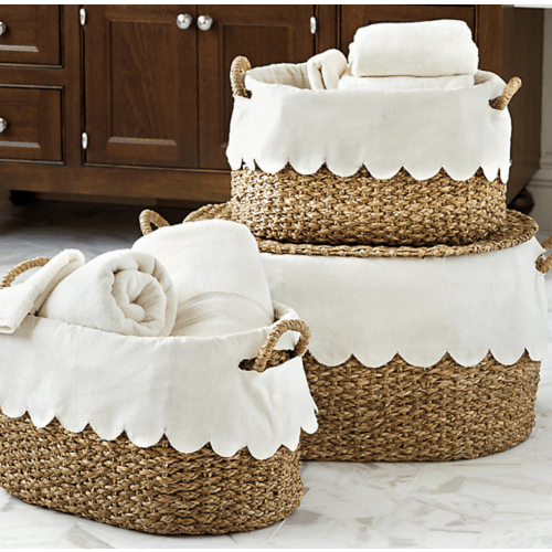 BW Wicker Stacking Storage Baskets