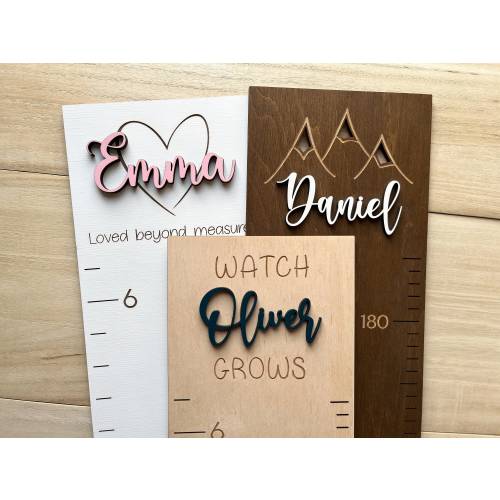 Growth Chart Wooden Growth Chart Personalized Nursery Decor Baby Shower Gift Height Chart for Kids