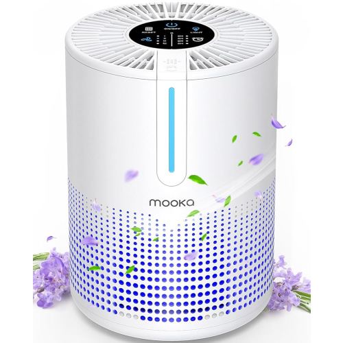 Air Purifiers for Bedroom Home 430 Sq.Ft, MOOKA H13 HEPA Filter Small Portable Air Purifier with USB Cable Fragrance Sponge for Smokers Pollen Pets Dust Odors, Desktop Air Cleaner for Car RV, M01
