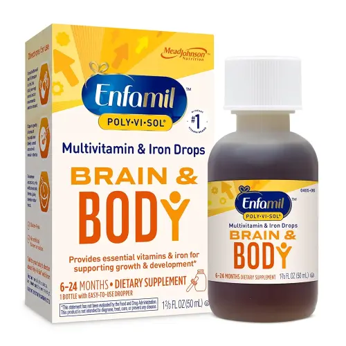Enfamil Poly-Vi-Sol with Iron Liquid Multivitamin Drops, Supports Growth & Development*, 50mL Bottle​