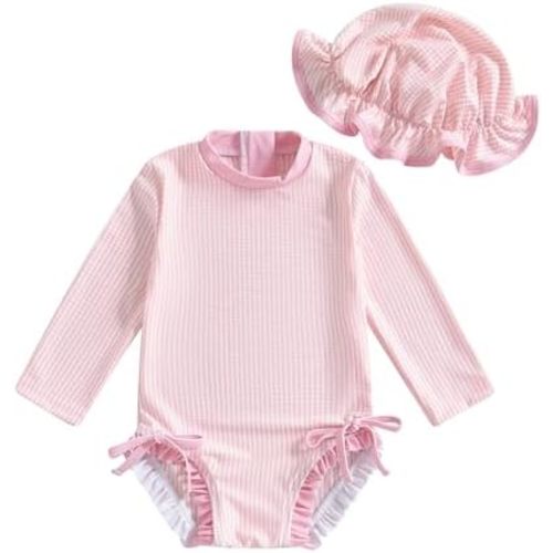 Baby Girl Swimsuit Baby Girls Long Sleeve One Piece Swimsuit Romper Infant Bathing Suit Baby Girl Beach Rash Guard