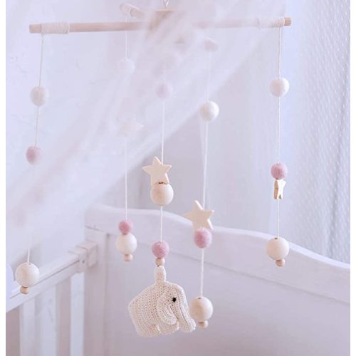 Neutral Baby Mobile/Felt Ball Mobile/Cot Mobile/Nursery Mobile/Crib Mobile/Custom Made Mobile/Pom Pom Mobile/Baby Shower - F038#02@HJ