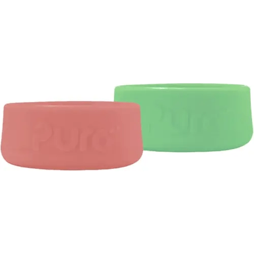 Pura Kiki Silicone Bottle Bumper - Plastic-Free, Medical-Grade, Dishwasher Safe, Protective, Leakproof Cover & Anti-Slip Bottom Cover - Compatible w/Pura Stainless Bottles 5oz 9oz & 11oz (Moss & Rose)