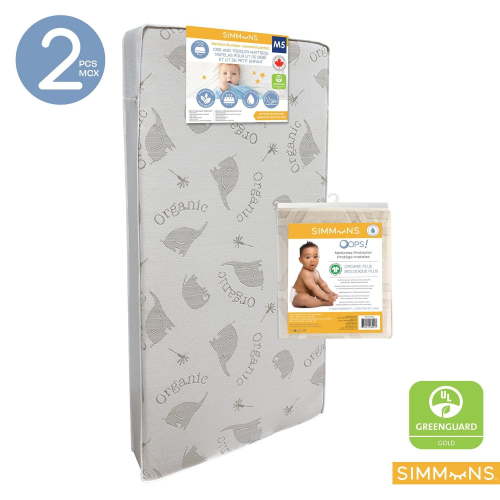 SIMMONS PERFECT SLUMBER CRIB MATTRESS & Simmons OOPS Organic Mattress Protector Bundle - Walmart.ca