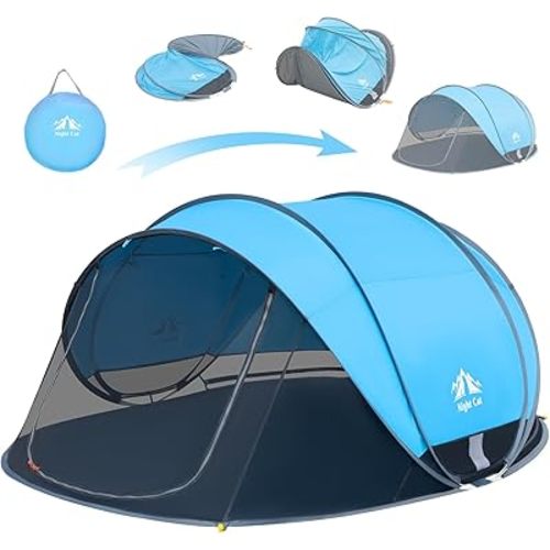 Night Cat Pop-up Beach Tent: Large Sun Shade Shelter for 2-4 Persons Picnic Sport Activities