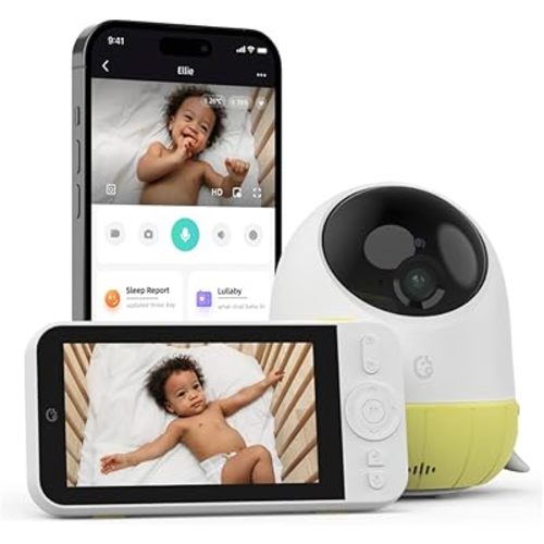Ellie Baby Plus: Monitor Motion, Crying, Breathing, Sleep Information with AI. No Wi-Fi or Subscription Needed to use Product Features