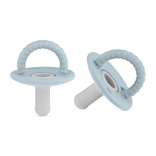 Lulubabe Halo Teething Pacifier - Two Tone Paci With Teething Handle For Baby's And Toddlers - Ballet Slippers + Sugar Swizzle, Stage 2: 6-24m
