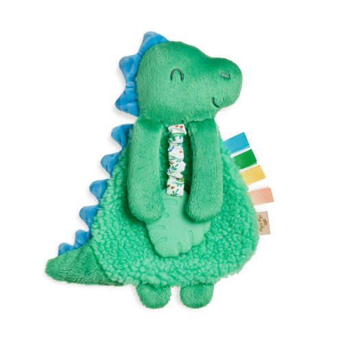 Itzy Lovey™ Green Dino Plush with Silicone Teether Toy Default Title