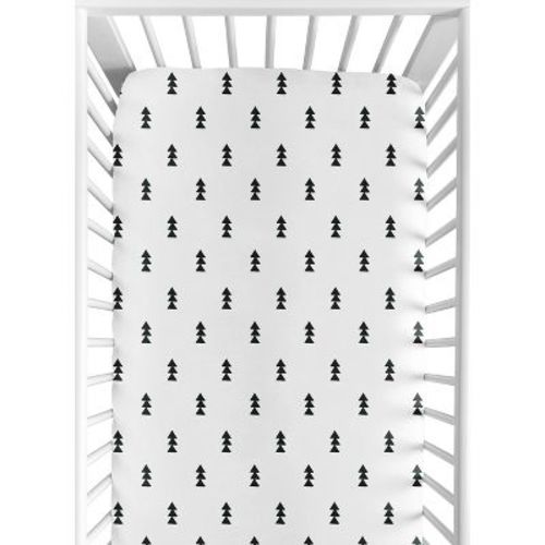 Sweet Jojo Designs Boy Baby Fitted Crib Sheet Bear Mountain Black And White