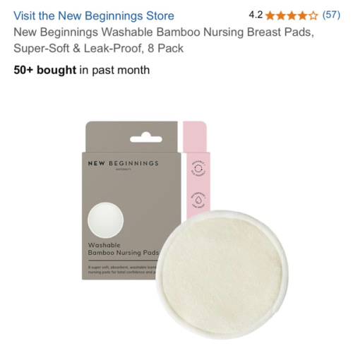 New Beginnings Washable Bamboo Nursing Breast Pads, Super-Soft & Leak-Proof, 8 Pack : Amazon.com.au: Baby