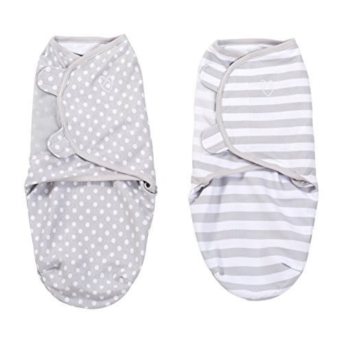 SwaddleMe Original Swaddle 2-PK, Grey Dot Stripe (SM)