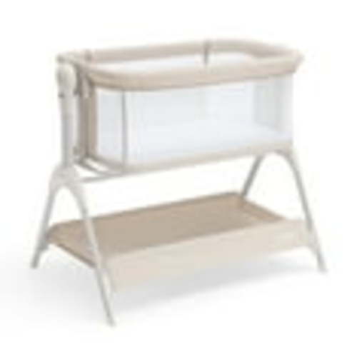 HARPPA 3 in 1 Baby Bedside Bassinet Sleeper, Baby Bassinet with Rocking and 5 Heights Adjustable, Beige