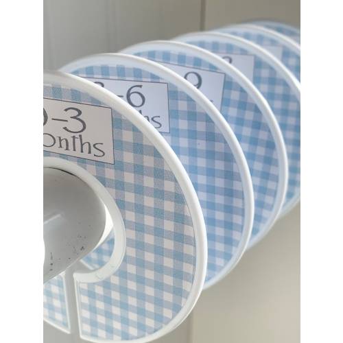 Baby Clothes Size Dividers Closet Dividers Clothes Organizers Blue Gingham