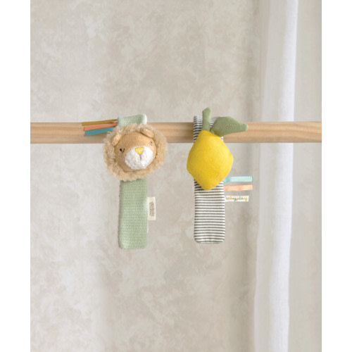 2PK Wrist Rattle - Lion/lemon