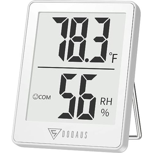 DOQAUS Digital Hygrometer Indoor Thermometer Humidity Gauge Room Thermometer with 5s Fast Refresh, Accurate Temperature Humidity Meter for Home, Office, Babyroom, Greenhouse (White)