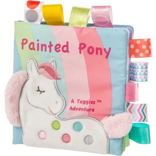 Mary Meyer Taggies Touch & Feel Soft Cloth Book with Crinkle Paper & Squeaker, 6 x 6-Inches, Painted Pony