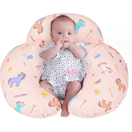 Nursing Pillow, Breastfeeding Pillows, with Removable Pillow Cover, Ergonomic Nursing Essentials for Bottle Feeding, Machine Washable, Pink