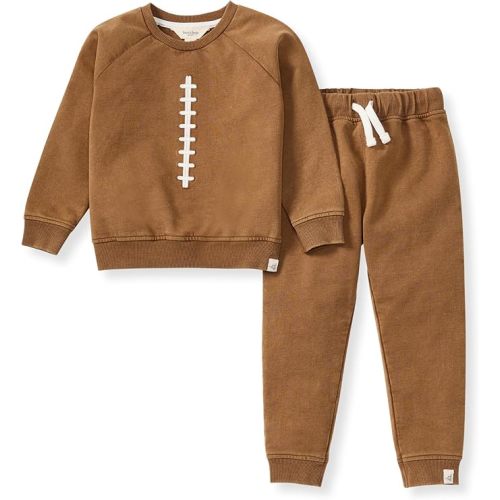 Burt's Bees Baby Baby Boys' Shirt and Pant Set, Top & Bottom Outfit Bundle