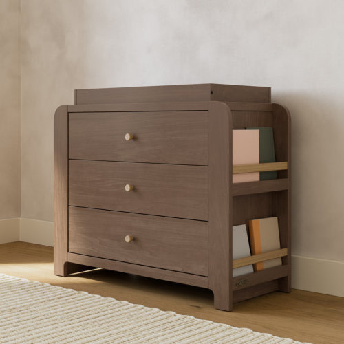 Graco Read-With-Me 3 Drawer Chest With Bookshelves And Removable Changing Topper & Reviews | Wayfair