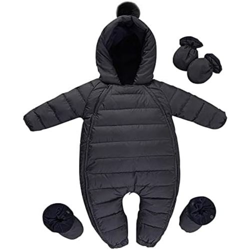 Waterproof Down Filled Baby Snowsuit Fleece Lined Winter Coat, Light Weight, With Gloves&Shoes