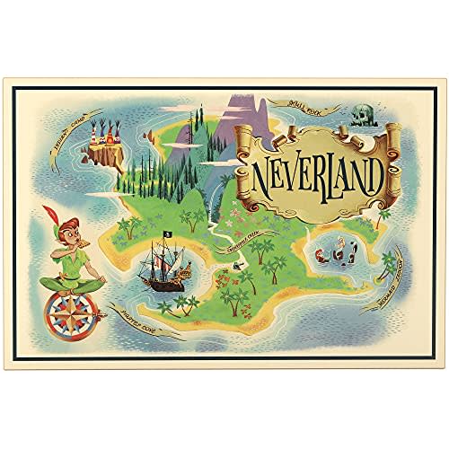Open Road Brands Disney Peter Pan Neverland Map - Large Peter Pan Wall Decor for Kids' Bedroom, Play Room or Nursery