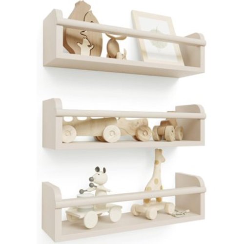ebyiybnio Decorative Nursery Bookshelves for - Easy to Install Floating Shelves for Wall Mount - Beautiful Hanging Organizer for Your Baby Boy or Girl's Bedroom and Play Room Decor