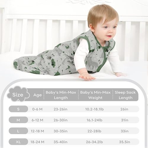 Yoofoss Baby Sleep Sack 0-6 Months Baby Wearable Blanket 100% Organic Cotton 2-Way Zipper Toddler Sleeping Sack, 3 Pack Soft Lightweight Sleep Sacks for Babies