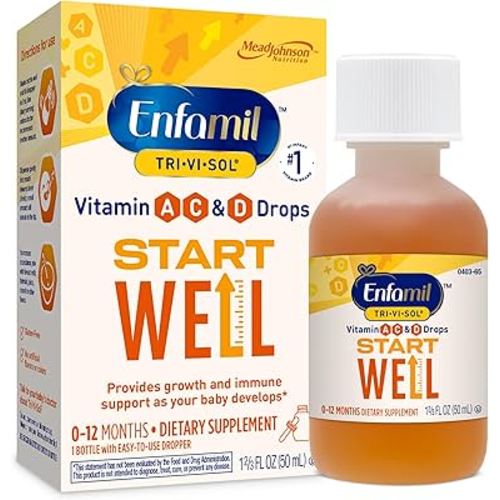 Enfamil Tri-Vi-Sol Infant Multivitamin Drops, Supports Growth & Immune Health for Babies, 50mL Bottle