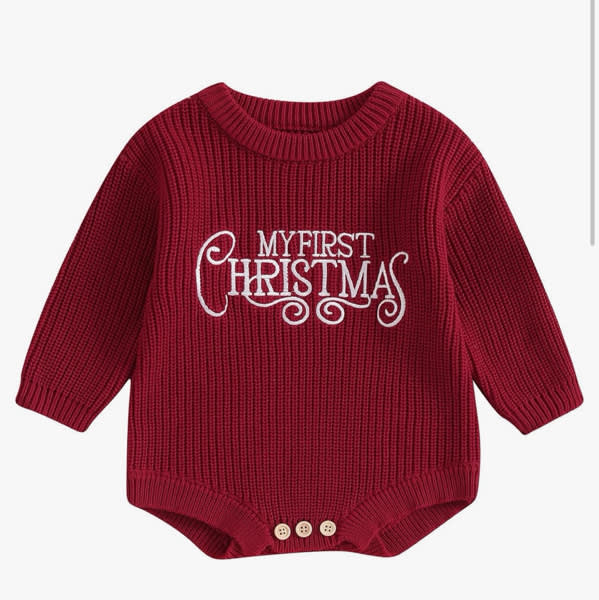 Adobabirl Baby Girl Boy Knitted Sweater Bubble Romper Long Sleeve Jumpsuit Festival Outfit Fall Winter Spring Clothes
