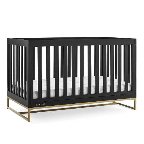 Delta Children Jade 4-in-1 Convertible Baby Crib - Greenguard Gold Certified, Ebony/Bronze