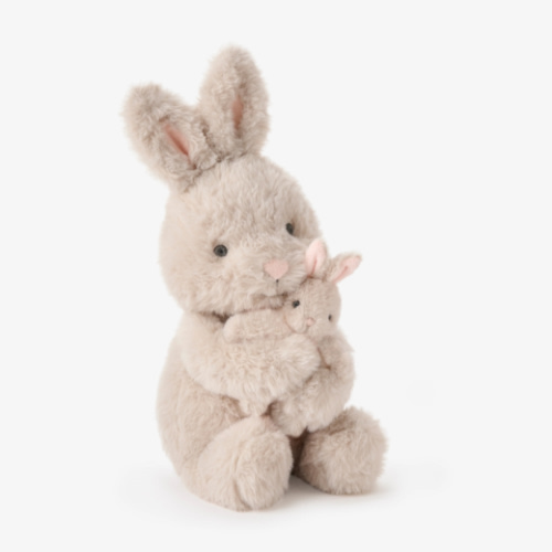 Mama + Baby Bunny Plush Toy Set – Elegant Baby