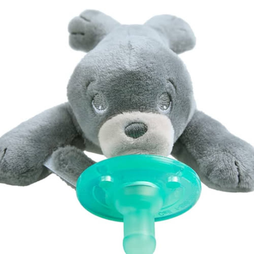 Philips AVENT Soothie Snuggle Pacifier Holder with Detachable Pacifier, 0m+, Seal, SCF347/04- 1 Count (Pack of 1)