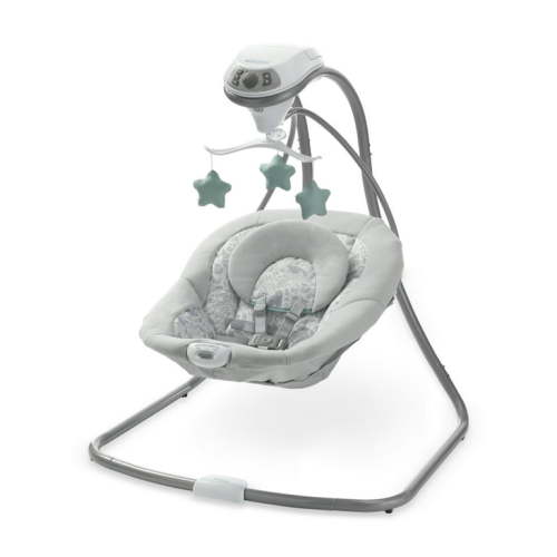 Graco Simple Sway Compact Electric Baby Swing, Soothing Vibration Cradle, Ivy, 14.42 lbs